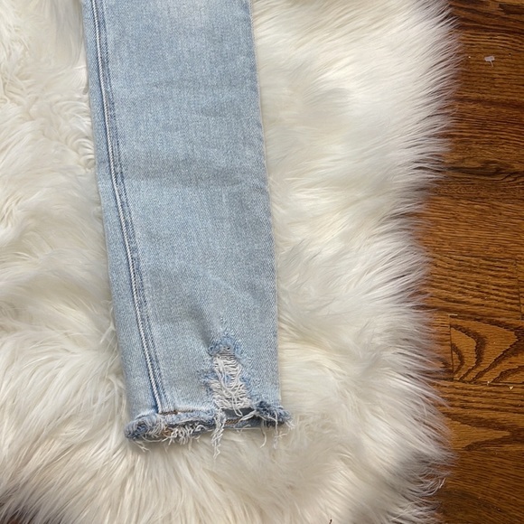 Current/Elliott High Waist Ankle Barron Sheared Hem Jeans - Picture 3 of 6